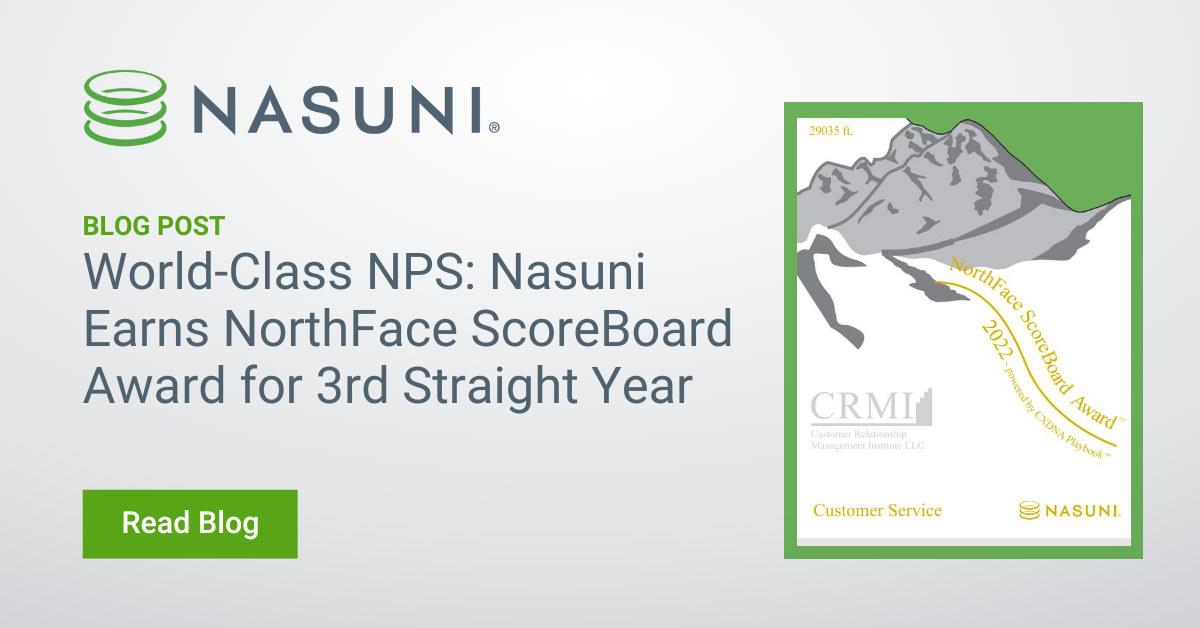 World-Class NPS: Nasuni Earns NorthFace ScoreBoard Award for 3rd Straight Year