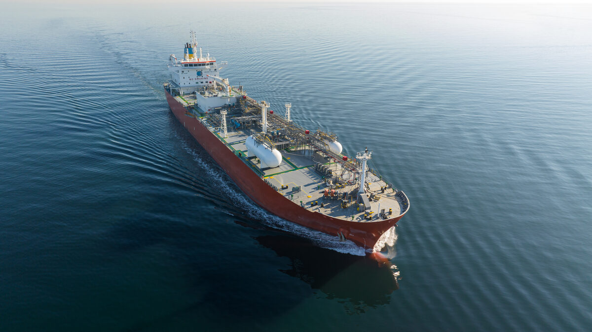 Oil tanker vessel at sea